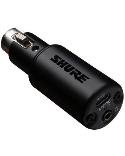 Адаптер за микрофон Shure - MVX2U, XLR/USB, черен - 2