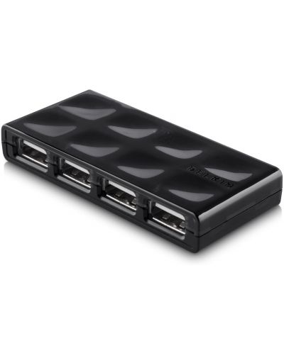 USB хъб Belkin - F5U404cwBLK, 4 порта, USB-A, черен - 1