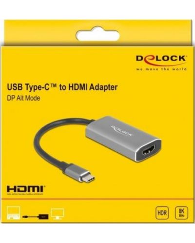 Адаптер Delock - 62632, USB-C/HDMI DP alt Mode, сив - 4