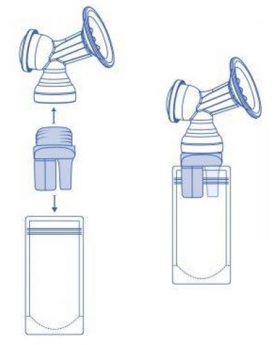 Адаптори за помпа за кърма KikkaBoo - Pump into bag, 2 броя - 3