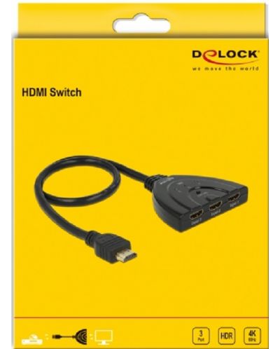 Адаптер Delock -18600, 4K HDMI, 3 порта, черен - 3