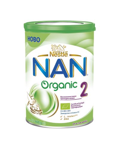 Преходно мляко на прах Nestle Nan - Organic 2, опаковка 400 g