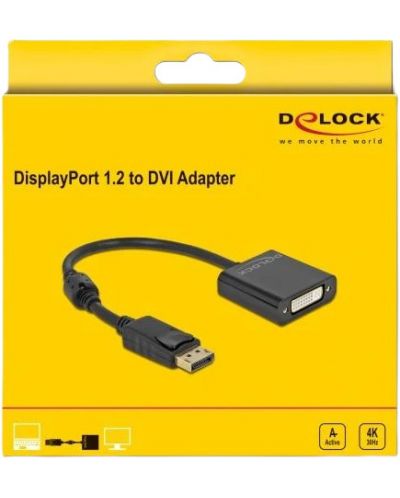 Адаптер Delock - 63482, DisplayPort 1.2/DVI, черен - 3