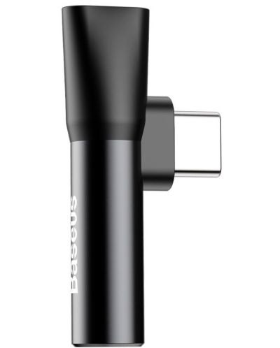 Адаптер Baseus - L41, USB-C/USB-C/жак 3.5 mm, черен - 2
