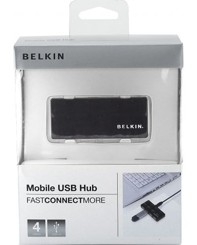 USB хъб Belkin - F5U404cwBLK, 4 порта, USB-A, черен - 2