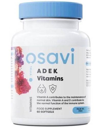 ADEK Vitamins, 60 гел капсули, Osavi - 1