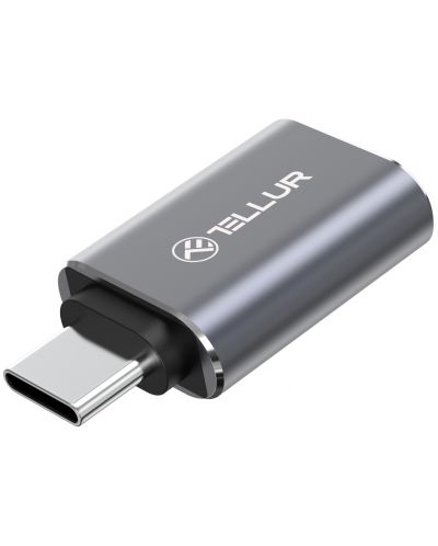 Адаптер Tellur - TLL155691, USB-C/USB-A, сив - 2