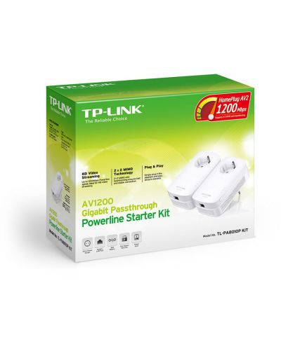 Адаптери TP-Link Powerline TL-PA8010P KIT, 1.2Gbps, 2 броя, бели - 2