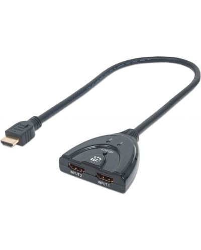 Адаптер Manhattan - HDMI/2х HDMI, 0.5m, черен  - 2