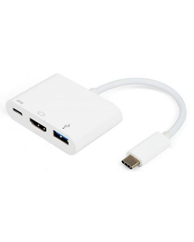 Адаптер Vivanco - 34293, USB-C-HDMI/USB, бял - 1