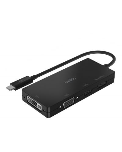 Адаптер Belkin - USB-C/HDMI, VGA, DVI, Display port, черен - 1