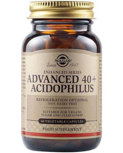 Advanced 40+ Acidophilus, 60 растителни капсули, Solgar - 1