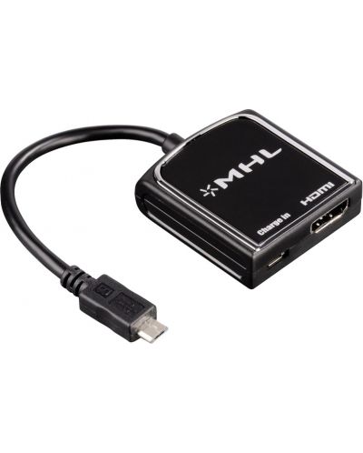Адаптер Hama - MHL, MicroUSB/HDMI, черен - 1
