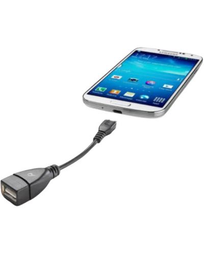 Адаптер Cellularline - 2023, Micro USB/USB-A, черен - 2