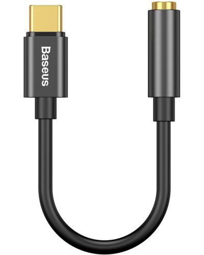 Адаптер Baseus - CATL54-01, USB-C/жак 3.5 mm, черен - 1