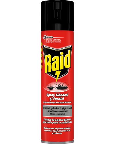 Raid Аерозол против пълзящи насекоми, Червен, 400 ml - 1