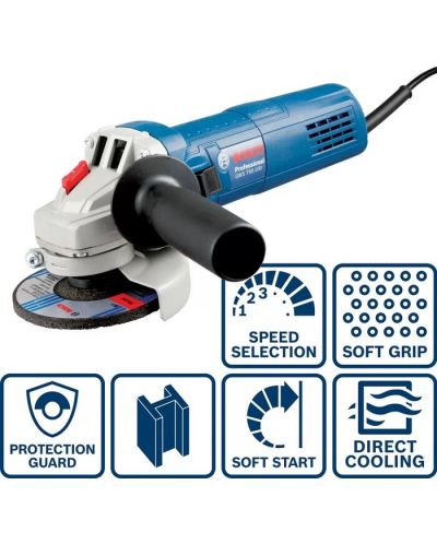 Ъглошлайф Bosch - Professional GWS 750 S, 750 W, M 14, 125 mm - 3