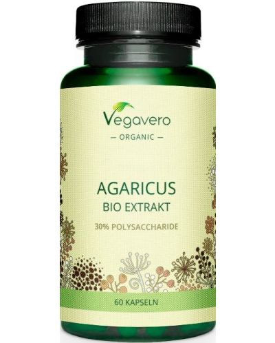 Agaricus Bio Extrakt, 600 mg, 60 капсули, Vegavero - 1