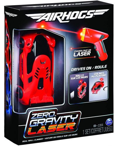 Игрален комплект Air Hogs - Количка Zero Gravity Laser, червена - 1