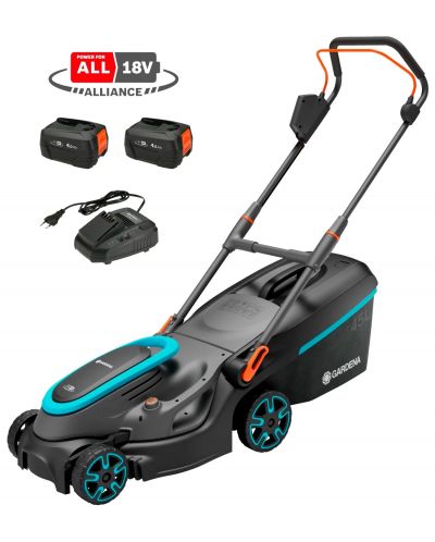 Акумулаторна косачка Gardena - Powermax 37/36V P4A Set, 18V, 2х4Ah, 37 cm, с 2 батерии и зарядно - 2