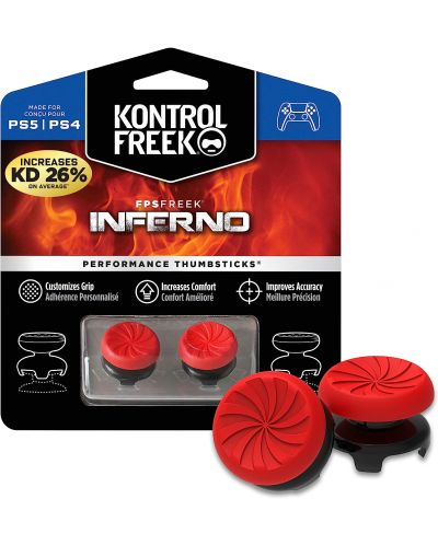 Аксесоар KontrolFreek - Performance Thumbsticks FPS Freek Inferno, червен/черен (PS4/PS5) - 1
