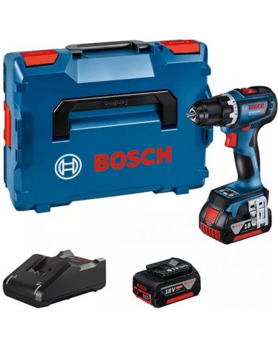 Акумулаторен винтоверт Bosch - ProfessionalGSR 18V-90 C, 2 x GBA 18V 4.0Ah, GAL 18V-40 - 1