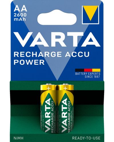 Акумулаторна батерия VARTA - Rechargable Accu Power, AA, 2 бр. - 1