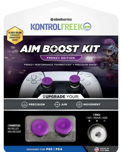 Аксесоар KontrolFreek - Performance Thumbsticks + Precision Rings Fenzy Edition,лилав (PS4/PS5) - 1