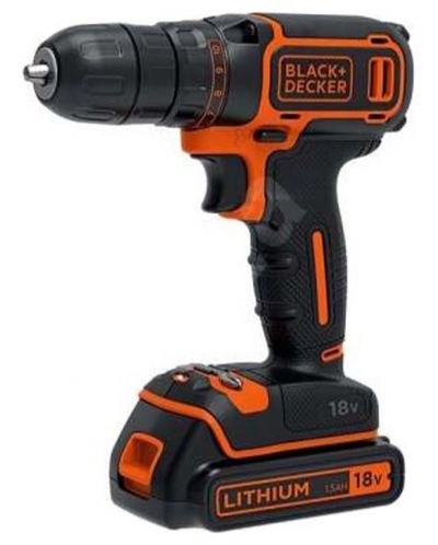 Акумулаторен винтоверт Black & Decker - 18V, 30Nm, с батерия, зарядно и аксесоари - 2