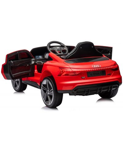 Акумулаторна кола Chipolino - Audi e-Tron, с кожена седалка, червена - 6