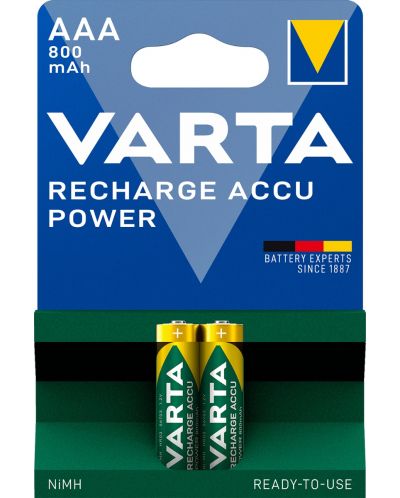 Акумулаторна батерия VARTA -  Recharge Accu Power, AAA, 2 бр. - 1