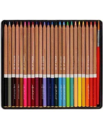 Акварелни моливи Astra - в метална кутия, 24 цвята - 2