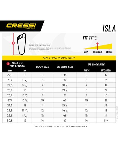 Аква обувки Cressi - Isla, 3.5 mm , черни - 10