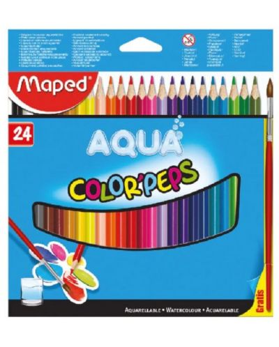Акварелни моливи Maped Color Peps - 24 цвята + четка - 1
