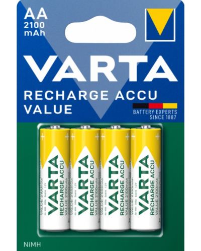 Акумулаторна батерия VARTA - Rechargable Accu Value, AA, 4 бр. - 1