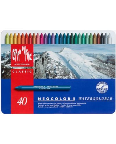 Акварелни пастели Caran d'Ache Neocolor II - 40 цвята - 1