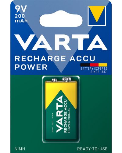 Акумулаторна батерия VARTA - Recharгe Accu Power, 9V, 1 бр. - 1