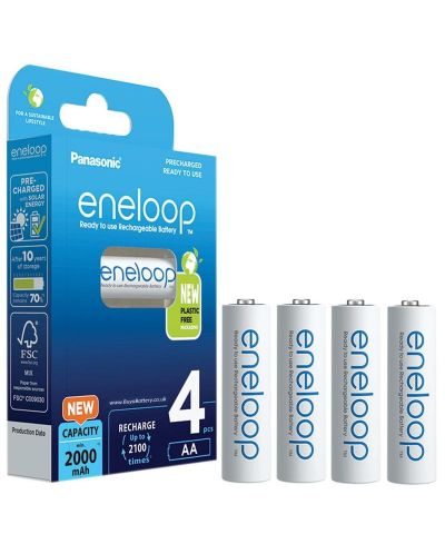 Акумулаторни батерии Panasonic - Eneloop HR6 АА, 2000 mAh, 4 броя - 1
