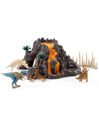 Фигурка Schleich Dinosaurs, малък вулкан с Тиранозавър