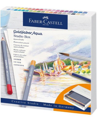 Акварелни моливи Faber-Castell Goldfaber Aqua - Studio Box, 38 цвята - 1