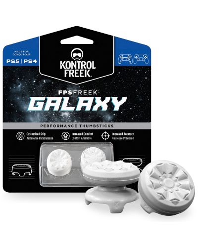 Аксесоар KontrolFreek - Performance Thumbsticks FPS Freеk Galaxy, бял (PS4/PS5) - 1