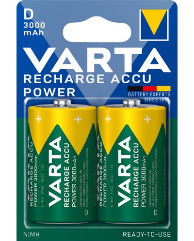 Акумулаторна батерия VARTA - Rechargе Accu Power, D, 2 бр. - 1