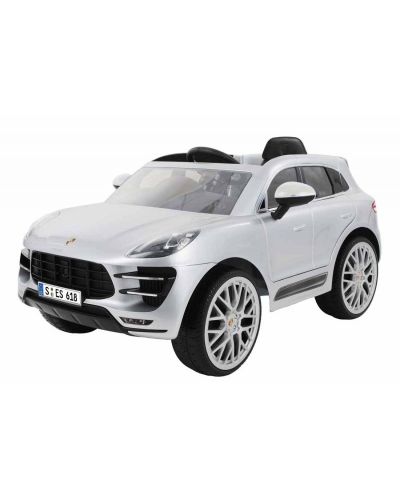 KikkaBoo Акумулаторна кола Porsche macan turbo suv, 12v Сребриста