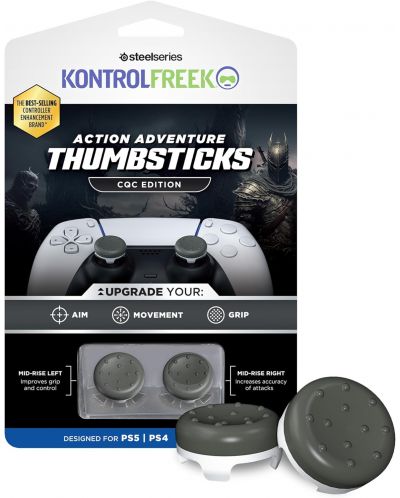 Аксесоар KontrolFreek - Action Adventure Thumbsticks CQC, сив (PS4/PS5) - 1