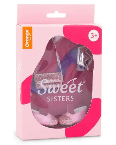 Аксесоари за кукла Orange Toys Sweet Sisters - Розови обувки, чанта и лилав кичур - 2