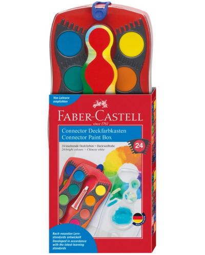 Акварелни бои Faber-Castell Connector - 24 цвята, червена палитра - 1