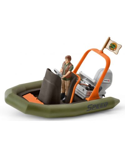 Фигурка Schleich Wild Life - Гумена лодка с рейнджър