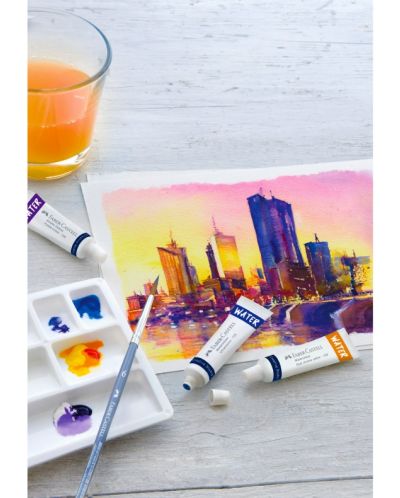 Акварелни бои Faber-Castell - Creative Studio, 12 цвята, 9 ml - 2