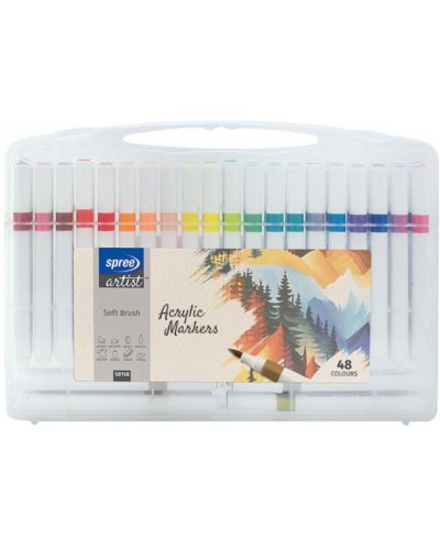 Акрилни маркери Spree Artist - Soft Brush, 48 цвята - 1