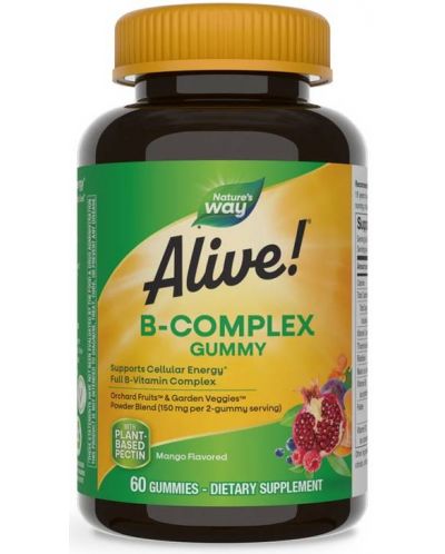 Alive B-Complex Gummy, 60 желирани таблетки, Nature's Way - 1